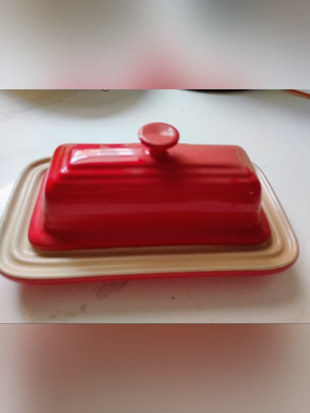 Red Le Creuset Butter Dish